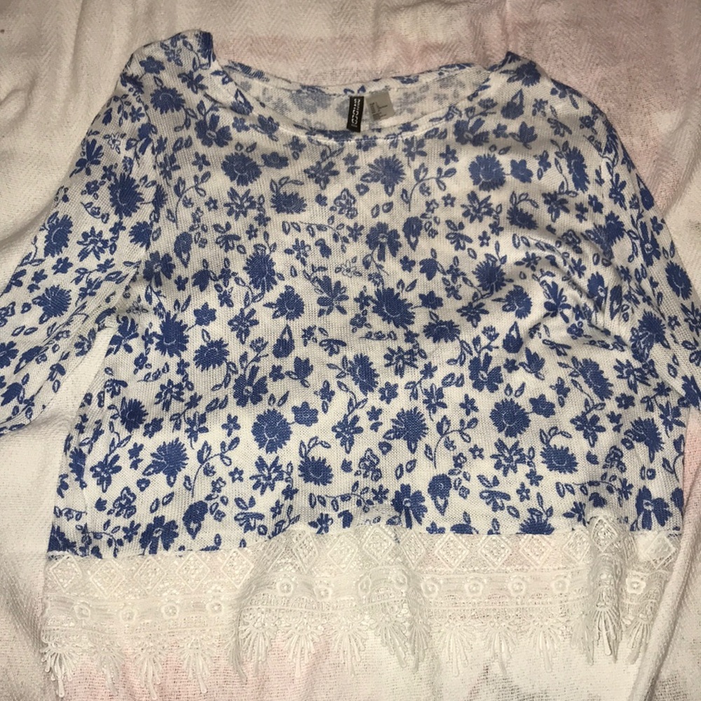 H&M knitted white blouse